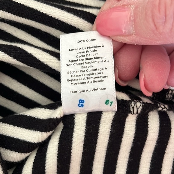 Talbots Women’sBlack And Cream Striped Tunic Size Large NWOT - Picture 9 of 9